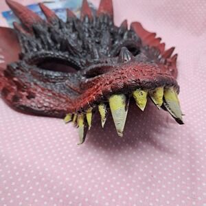 HMI Dragon Mask Costume Cosplay Halloween Party Red‎ Black Spiked